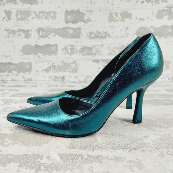 Abound Shoes - New Abound Iris Green Faux Leather Pointed Toe Pumps K691